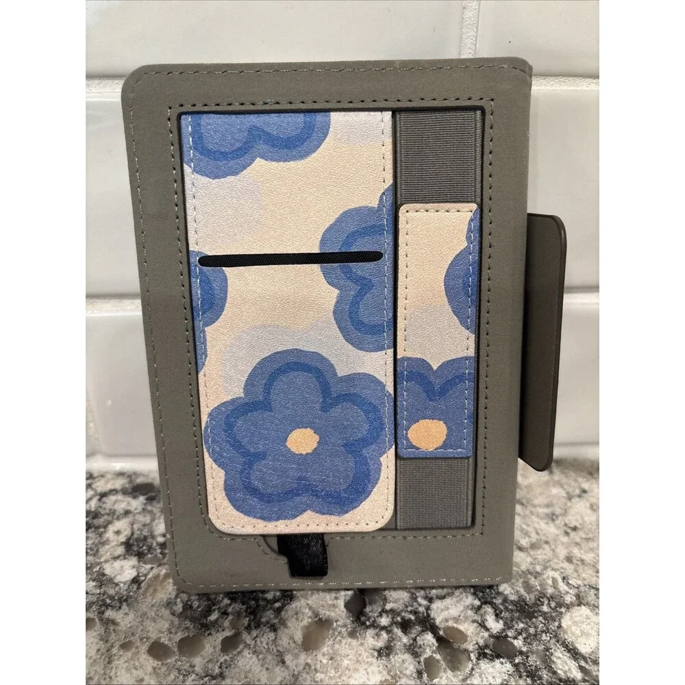 Kindle Case New Blue Flowers with‎ Hands Strap and Stand for Paperwhite